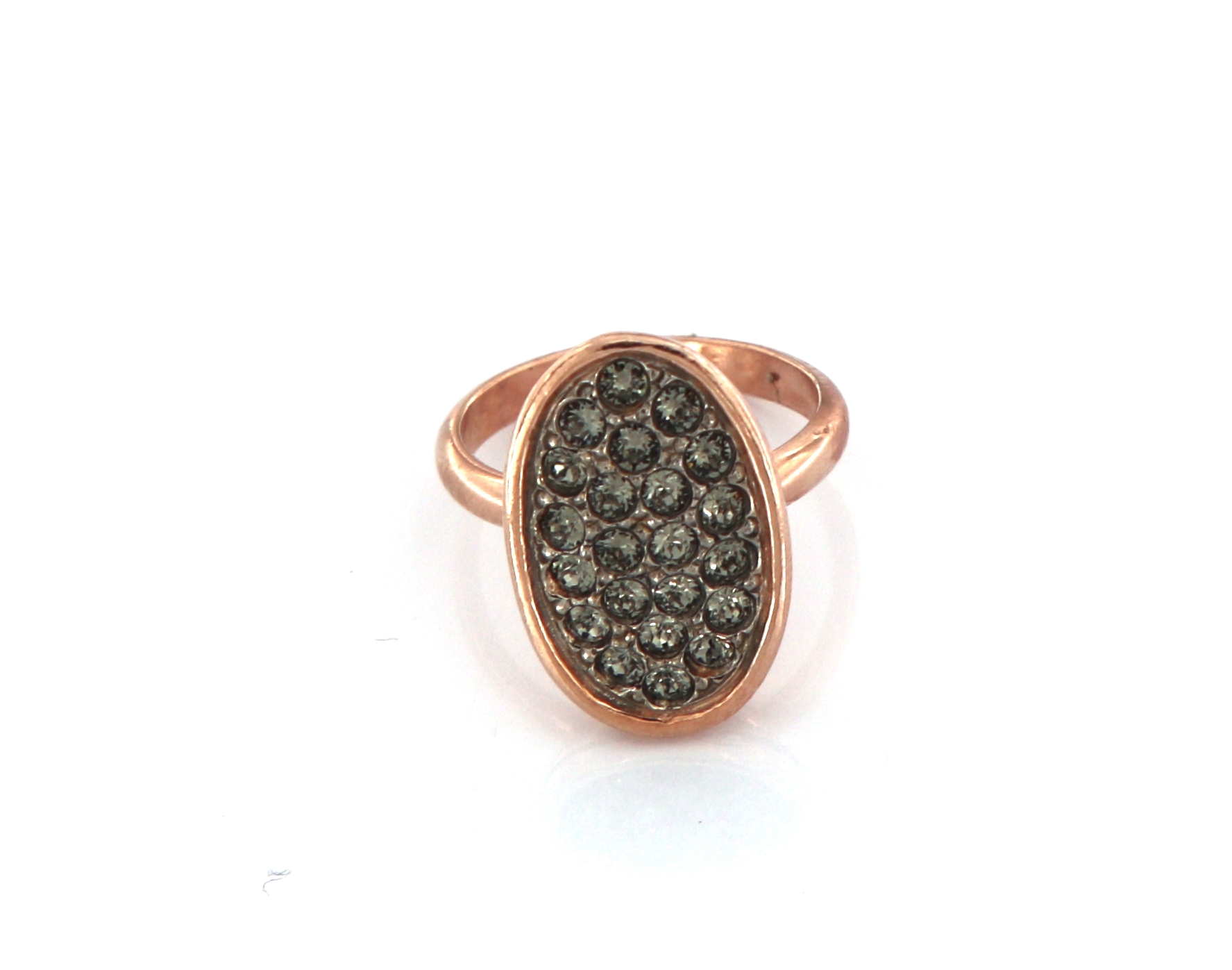 Anello stile antico argento 925% con swarovski black diamond
