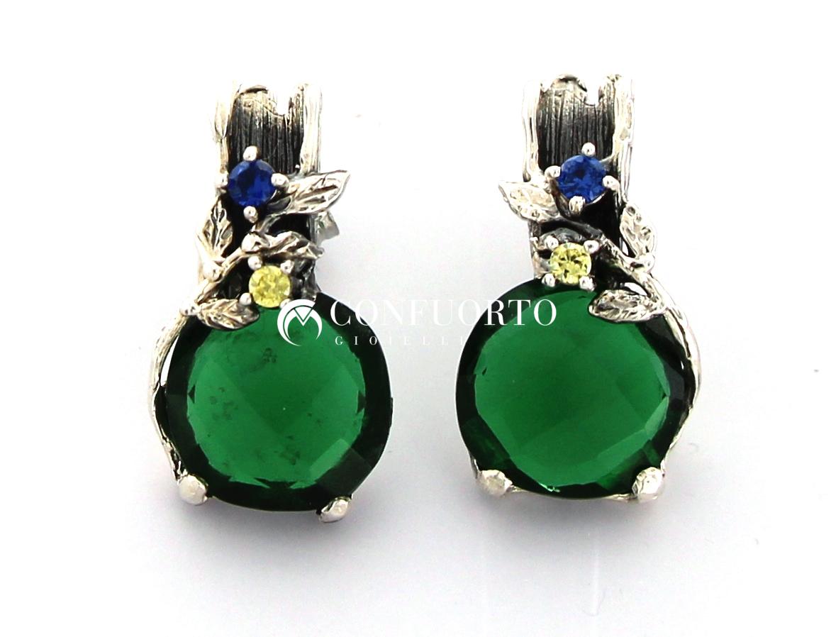 ORECCHINI IN ARGENTO 925 % CON PIETRA IDROTERMALE