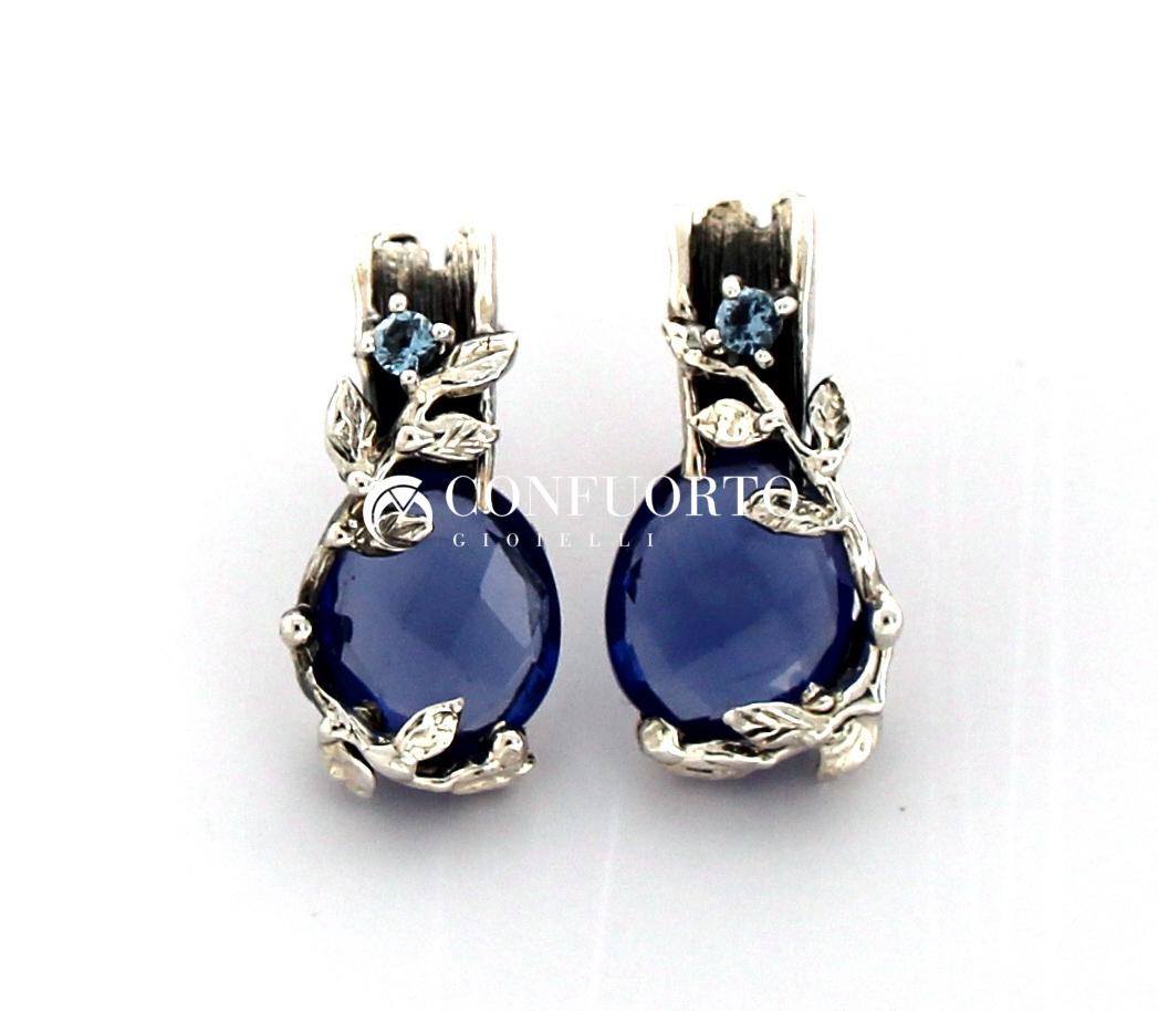 ORECCHINI IN ARGENTO 925 % CON PIETRA IDROTERMALE