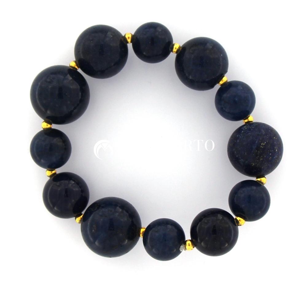 BRACCIALE ELASTICO IN AGATA BLU